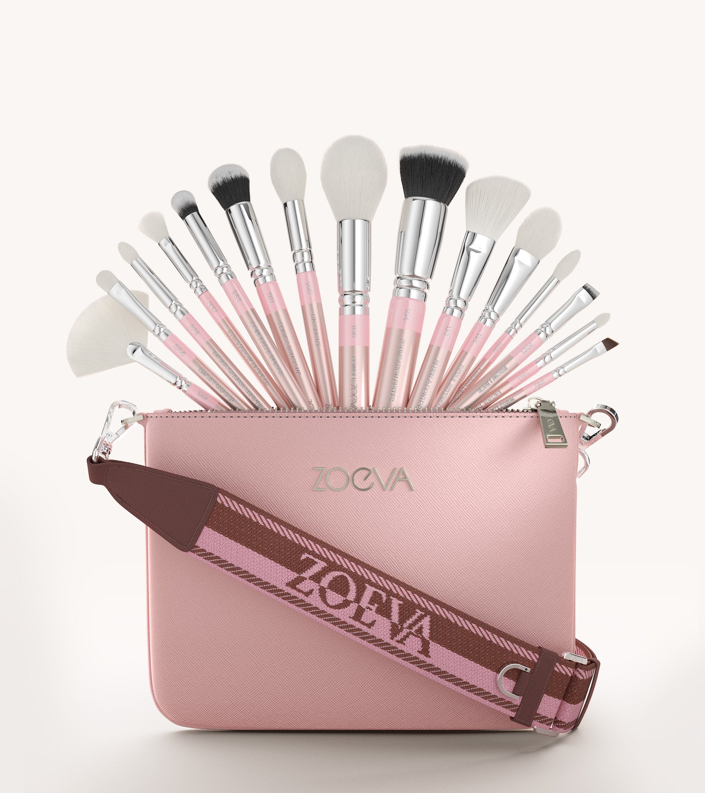 The Artists Brush Set & Shoulder Strap (Dusty Rose/Bordeaux) Expanded Image 1