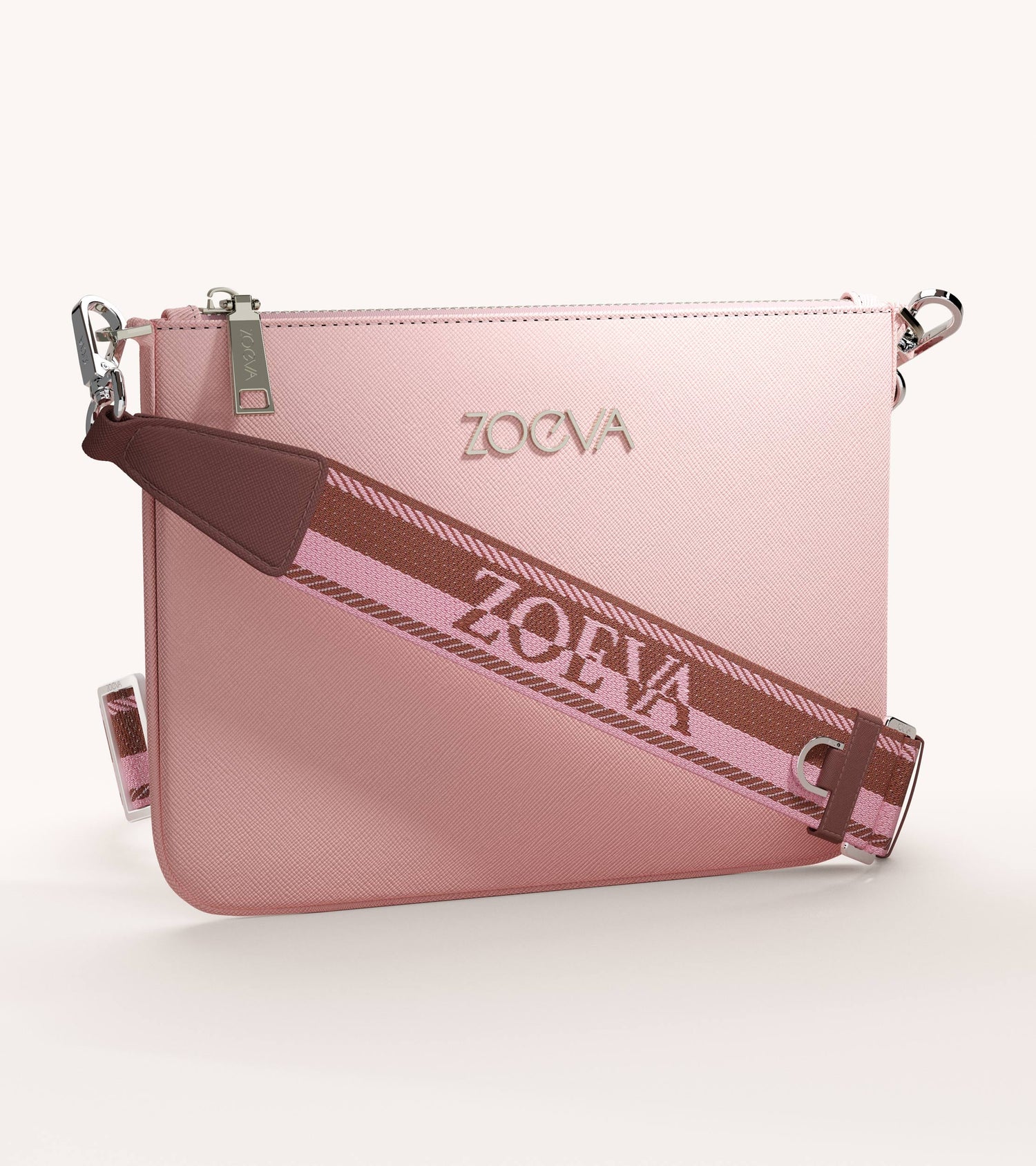The Everyday Clutch & Shoulder Strap (Dusty Rose/Bordeaux) Main Image featured