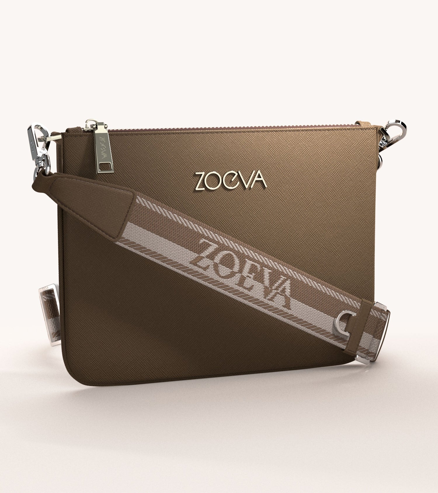 The Everyday Clutch & Shoulder Strap (Light Chocolate) Main Image featured