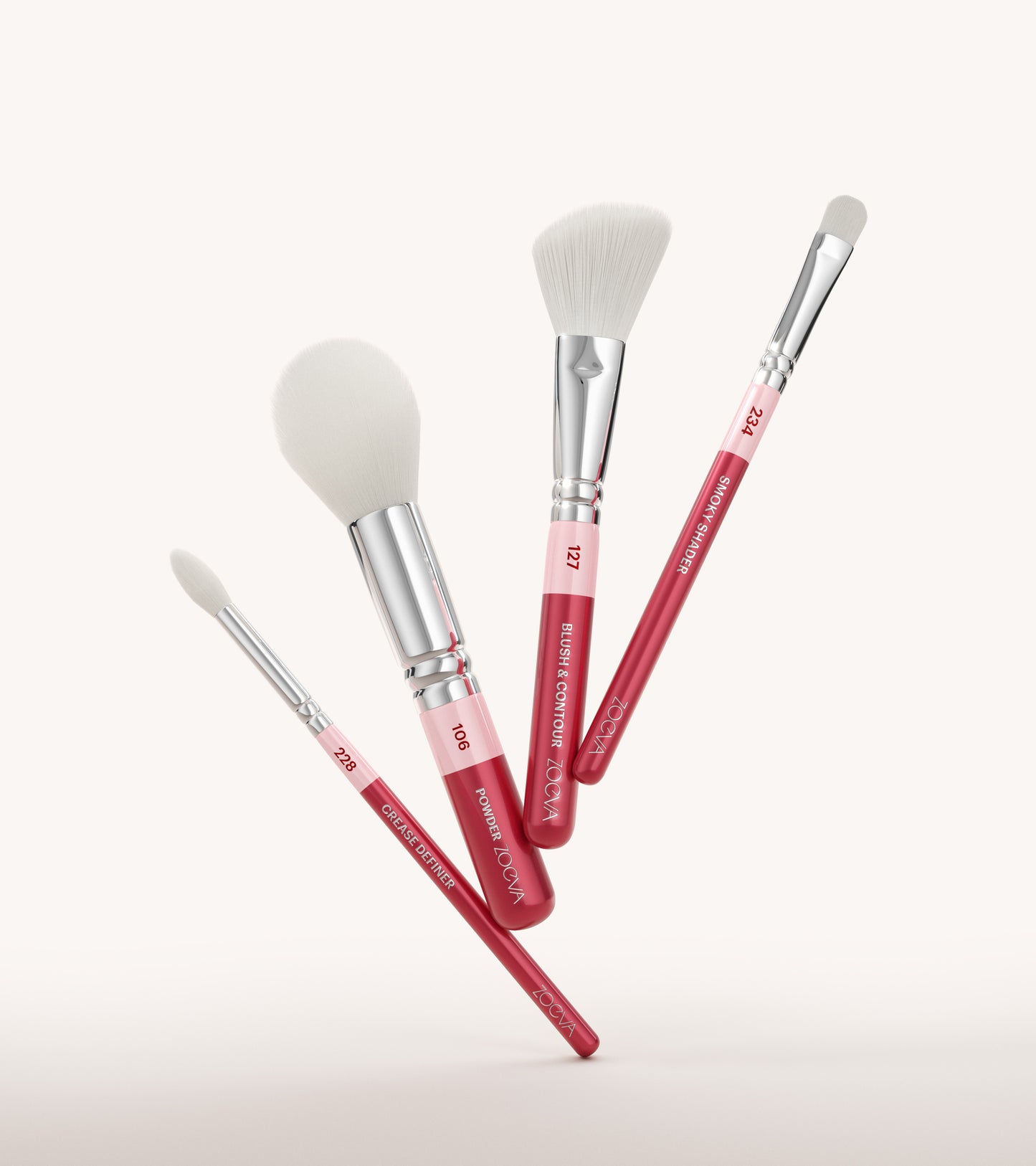 The Face & Eye Essentials Brush Kit (Cherry) Expanded Image 1
