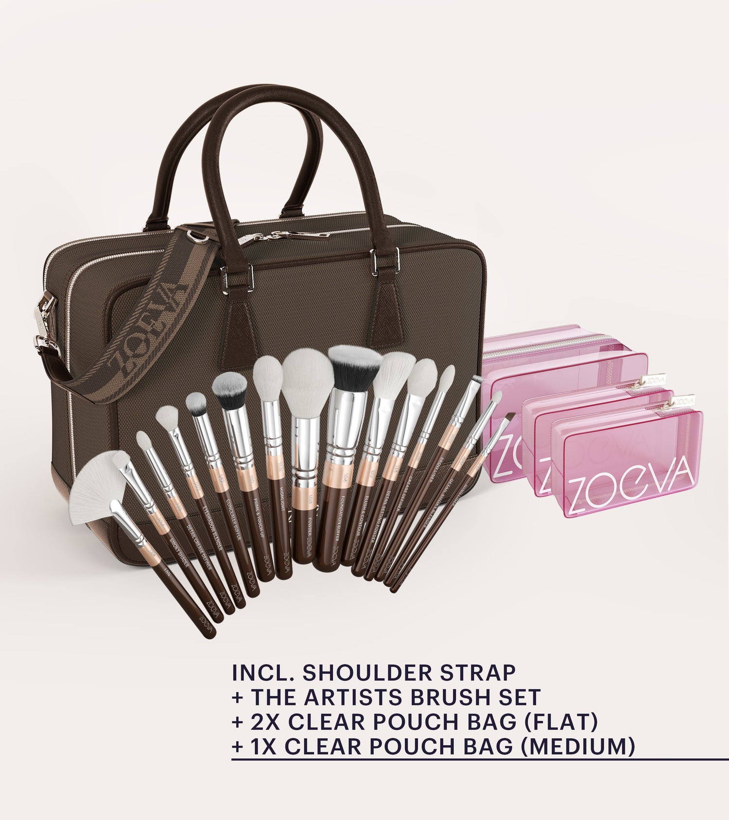 The Zoe Bag & The Artists Brush Set (Chocolate) Main Image featured