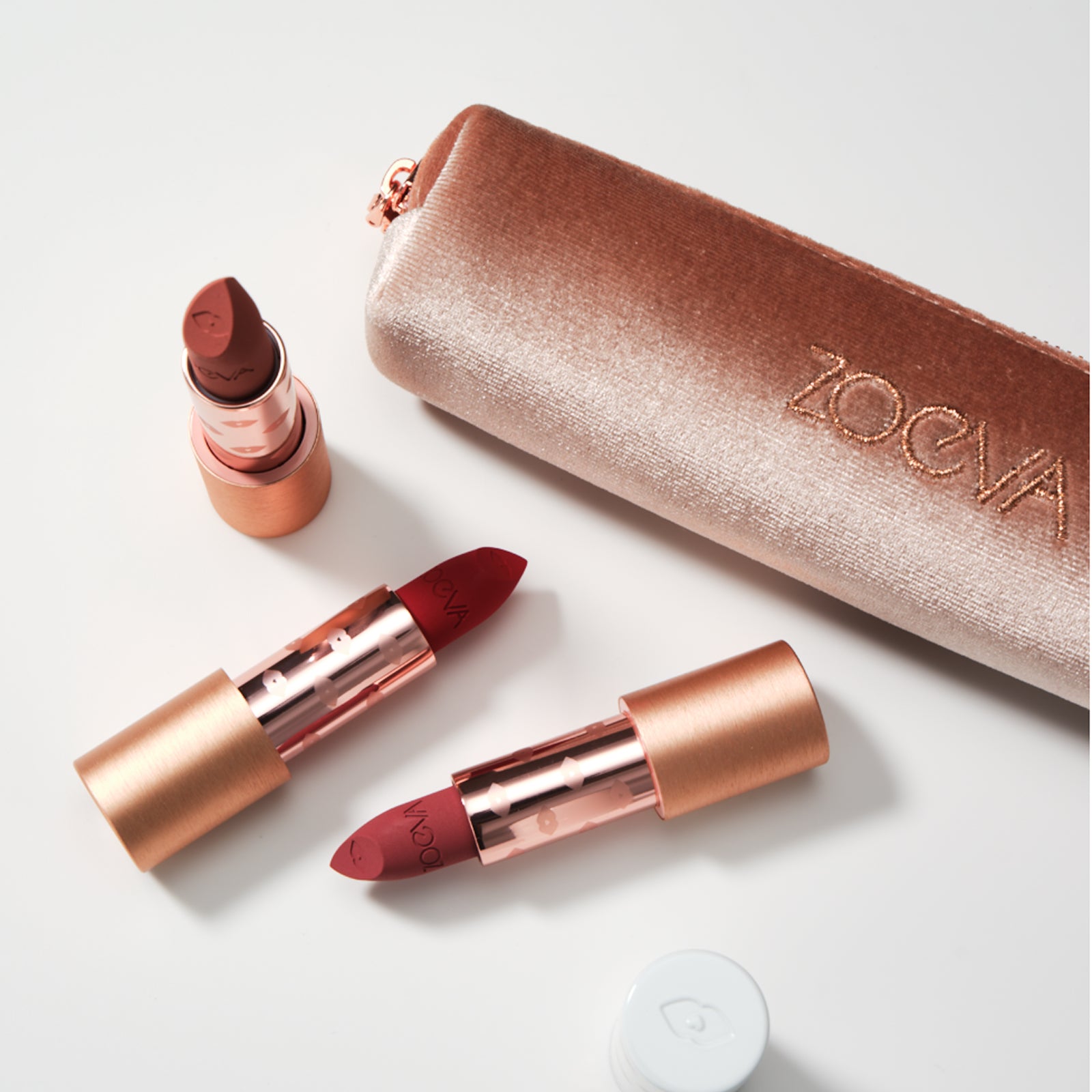 Velvet Makeup Pouch (Rose Gold)