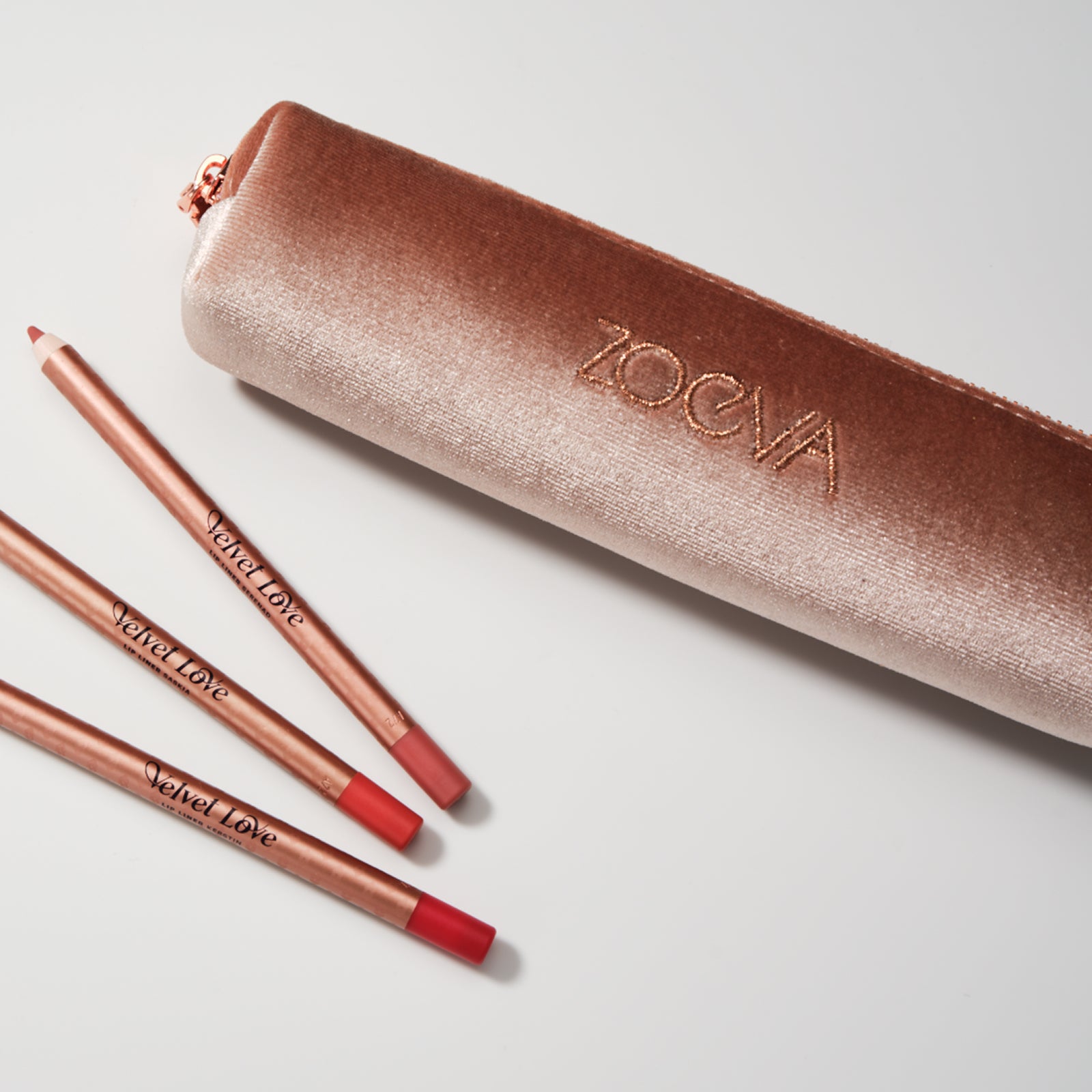 Velvet Makeup Pouch (Rose Gold)