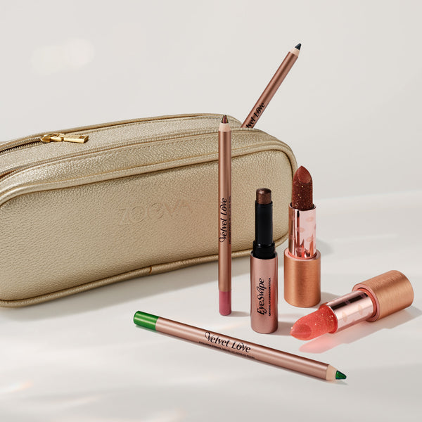 The Double Zip Pouch (Golden Champagne)