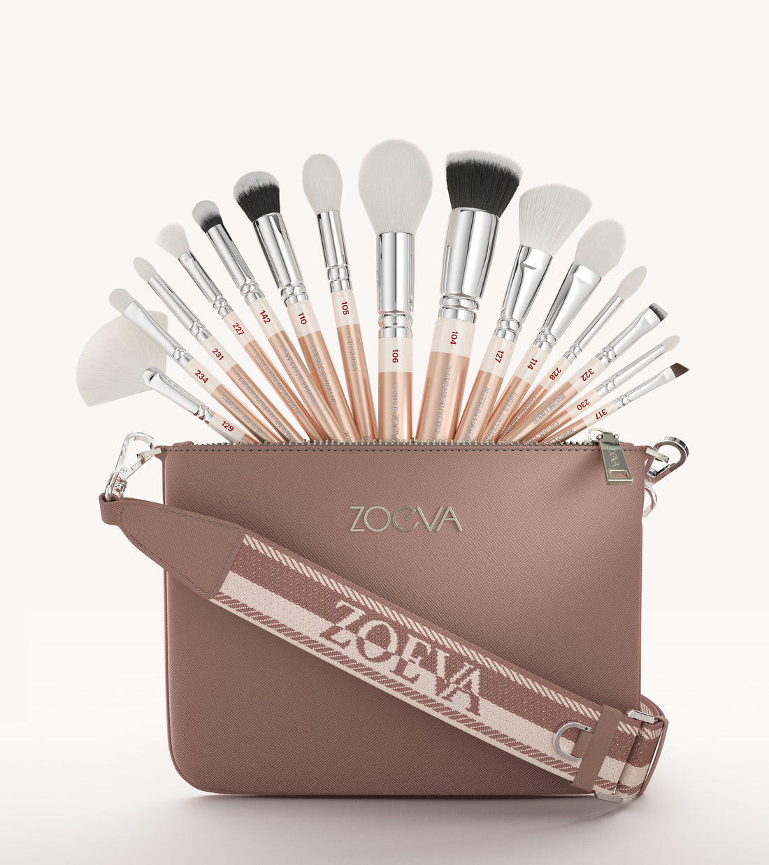 ZOEVA - The Artists Pinselset & Shoulder Strap (Champagne) - BRUSH SET