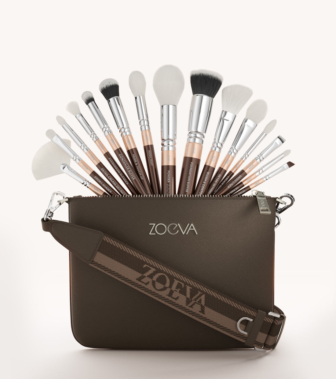 ZOEVA - The Artists Pinselset & Shoulder Strap (Chocolate) - BRUSH SET