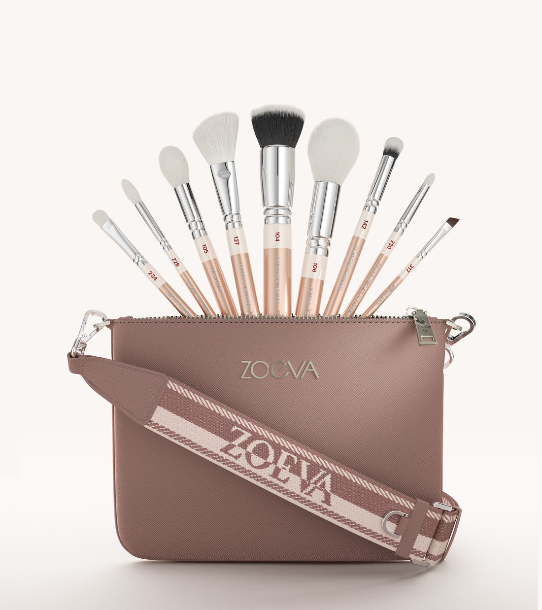 ZOEVA - The Complete Pinselset & Shoulder Strap (Champagne) - BRUSH SET