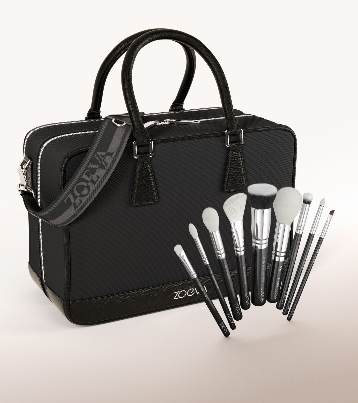 ZOEVA 40 popular Luxury Makeup Brushes with 3 Clutches Pouches for Storage