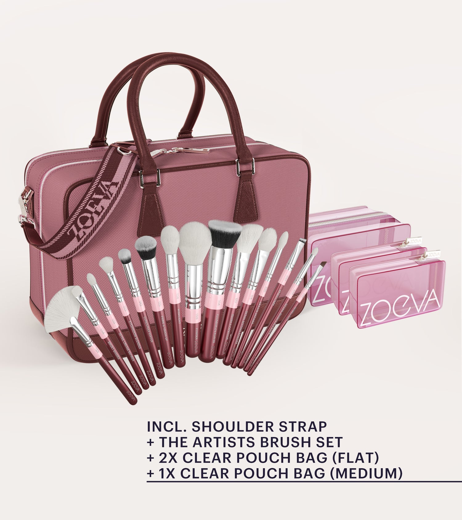 The Zoe Bag & The Artists Brush Set (Dusty Bordeaux) Main Image featured