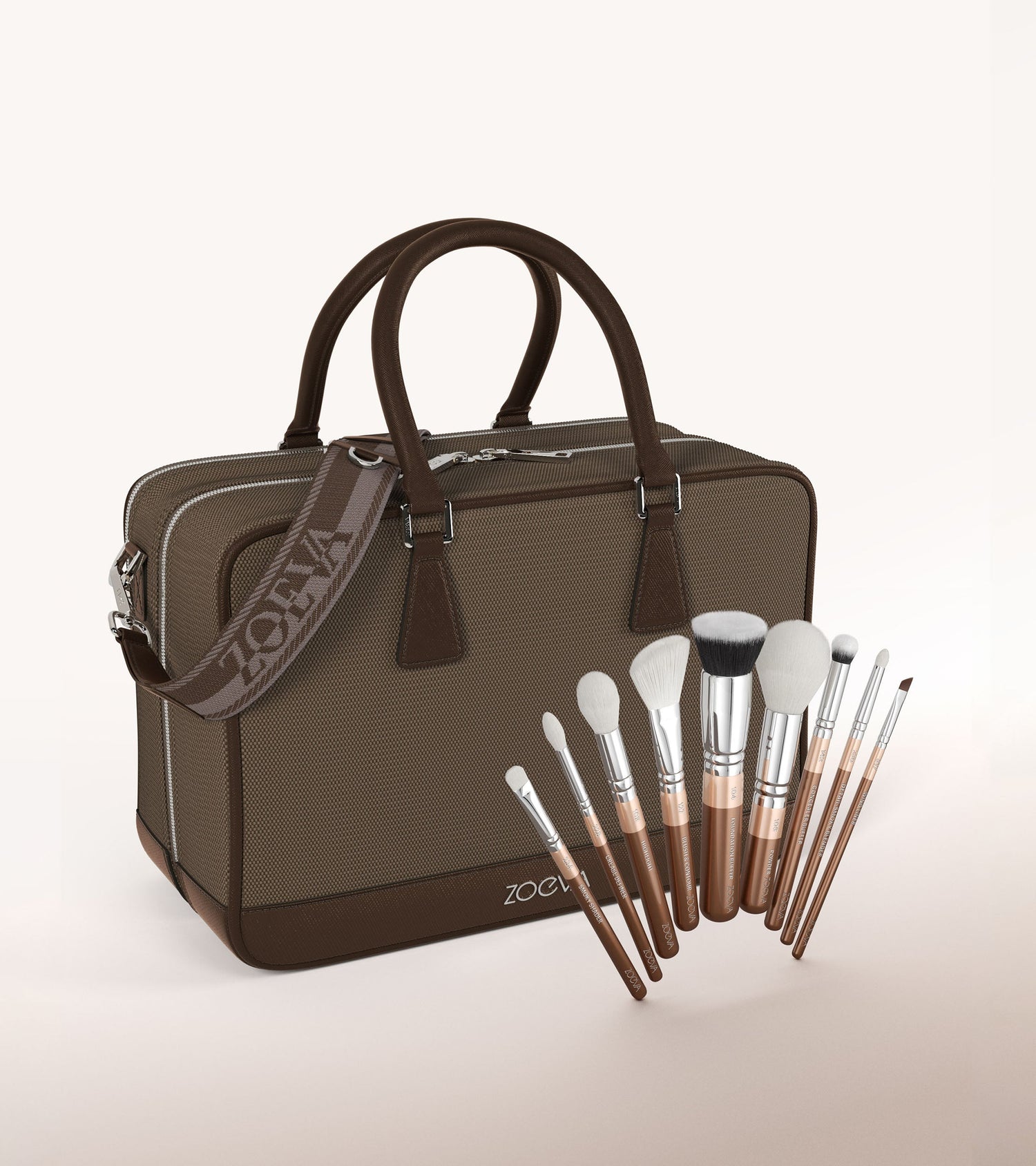 The Zoe Bag & The Complete Brush Set (Light Chocolate) Main Image featured